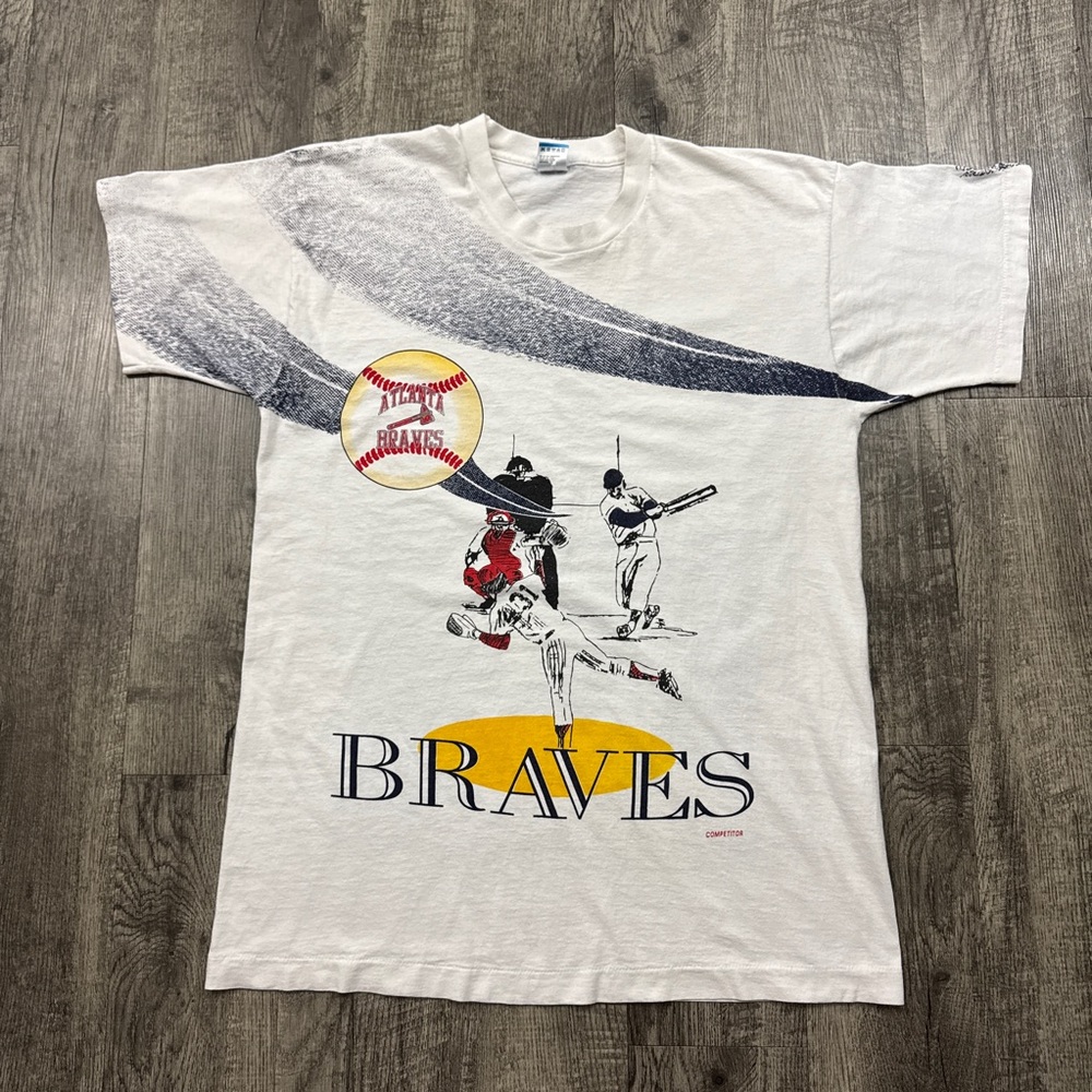 Vintage 90s Atlanta Braves All Over Print T Shirt AOP MLB Baseball